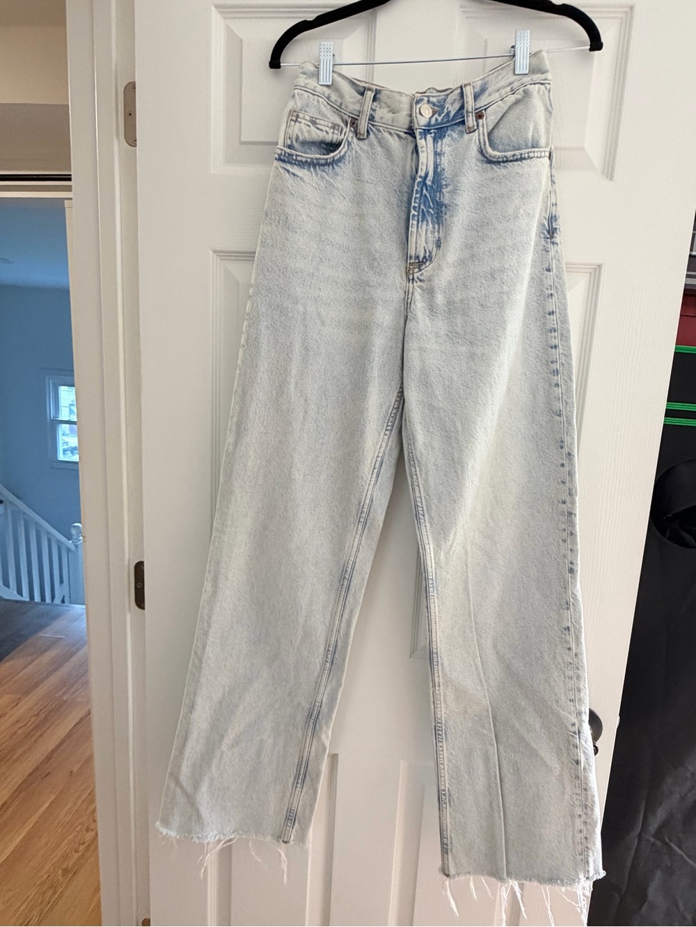 Zara Light Wash High-Rise Wide-Leg Jeans